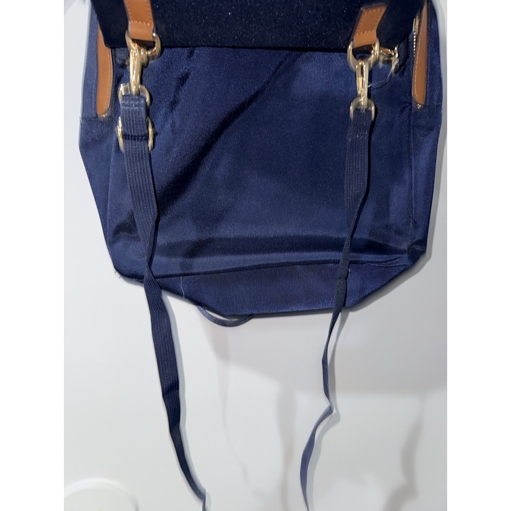 TOMMY BAHAMA Travel Laptop Backpack Crossbody Bag Navy Faux Leather Trim‎ H - Picture 2 of 8